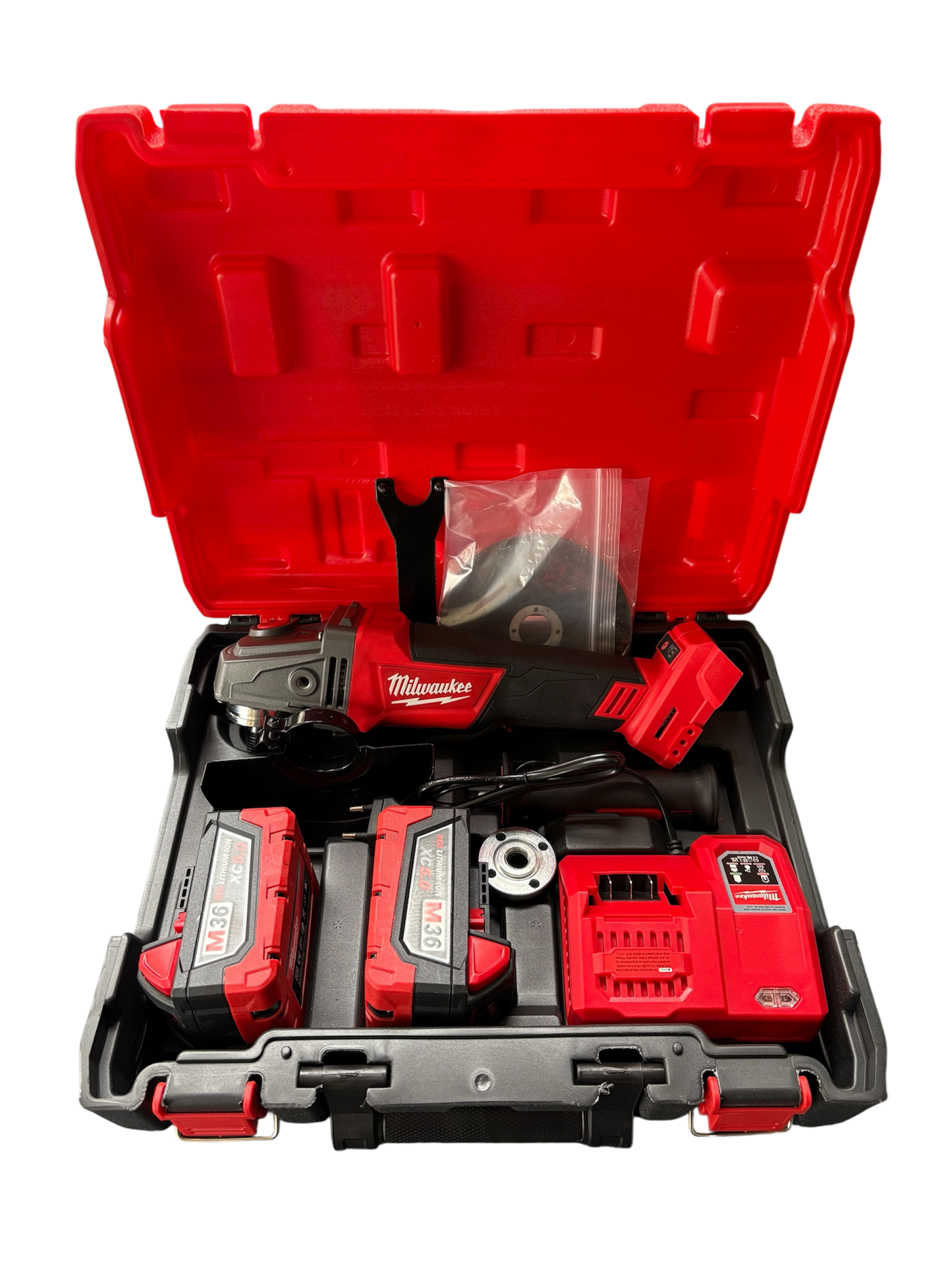 Γωνιακός τροχός Milwuakee 36v | 125mm | x2 μπαταρίες φορτιστής